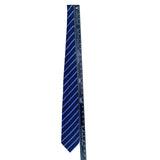 Armani Mens Blue 100% Silk Patterned Striped Tie Made In Italy