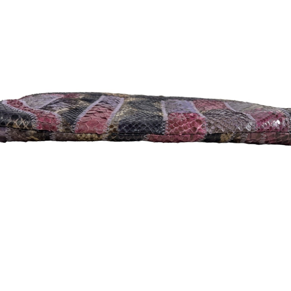 Vintage Women’s Purple Pink Python Skin Gold Chain Clutch and Sholder Bag