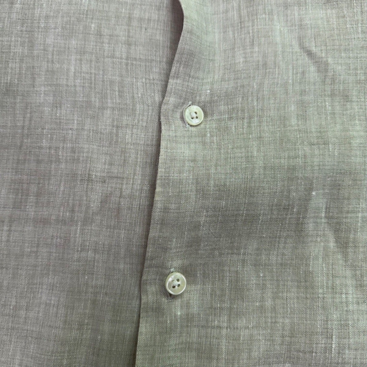 Perry Ellis Mens Tan Linen Short Sleeve Button-Up Shirt Lightweight Casual Sz XL