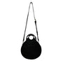 Anthropologie Women’s Black Woven With Dual Handles Round Rattan Crossbody Bag