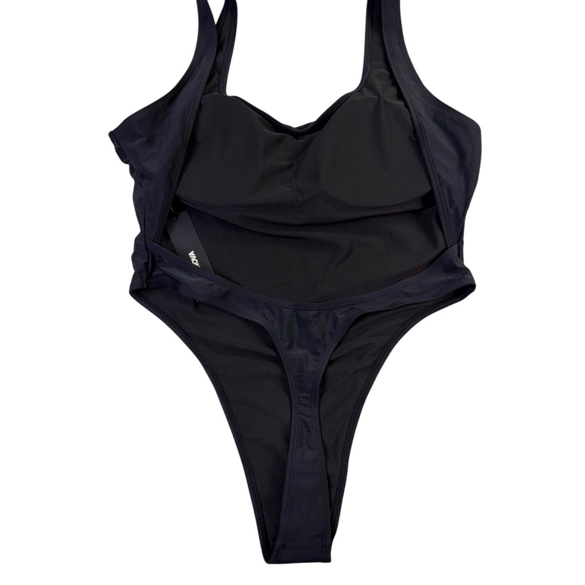 Fashion Nova Womens Black High-Cut Backless 1-Piece Swimsuit Size XL
