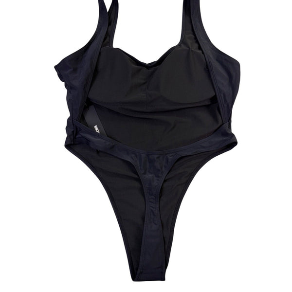Fashion Nova Womens Black High-Cut Backless 1-Piece Swimsuit Size XL