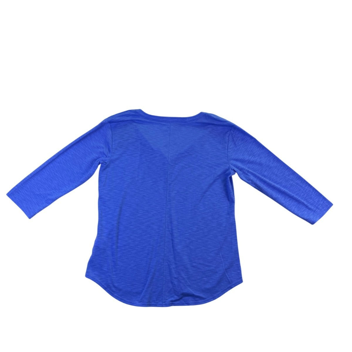 L.L.Bean Womens Blue 3/4 Sleeve Split Neck Top Size L Regular