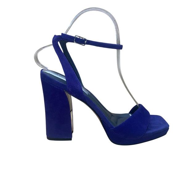 Franco Sarto Women’s Purple Suede Adjustable Strap Block Heel Sandals Size 7M