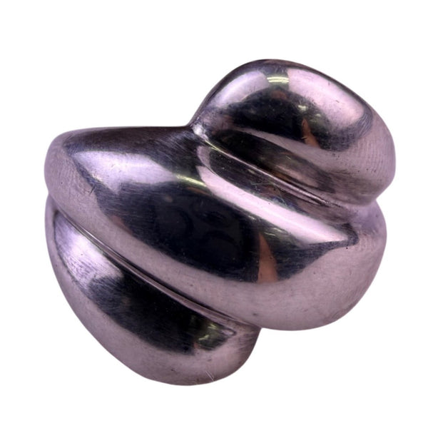 Sterling Silver 925 Womens Modern Twisted Design Ring Polished Finish Size 7