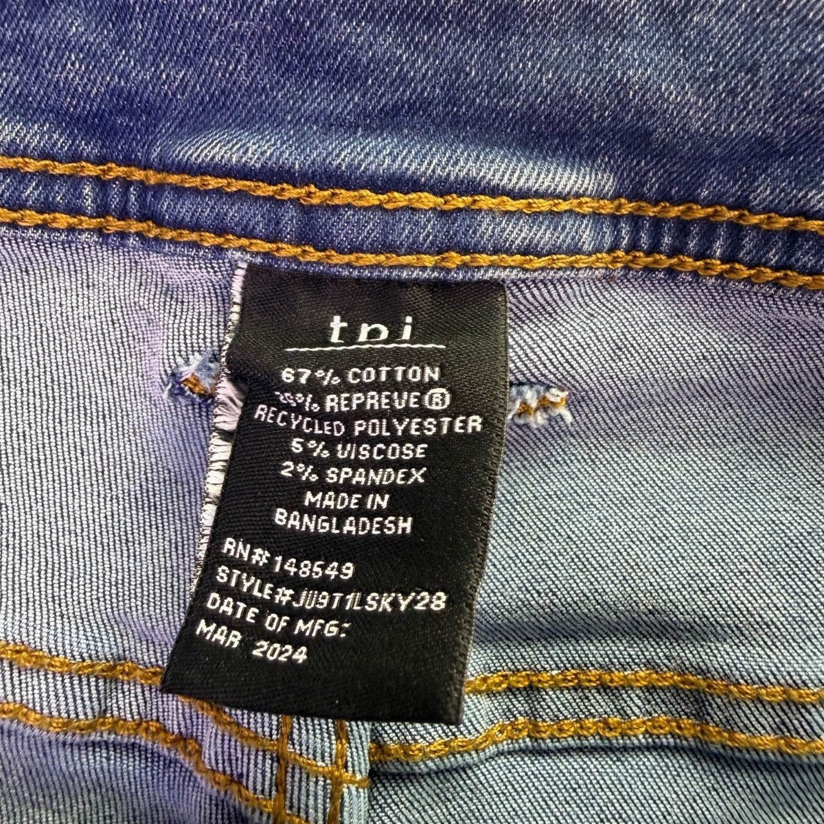 Tpj Mens Blue Denim Slim Fit Jeans Recycled Cotton Spandex Blend Sz 33x28