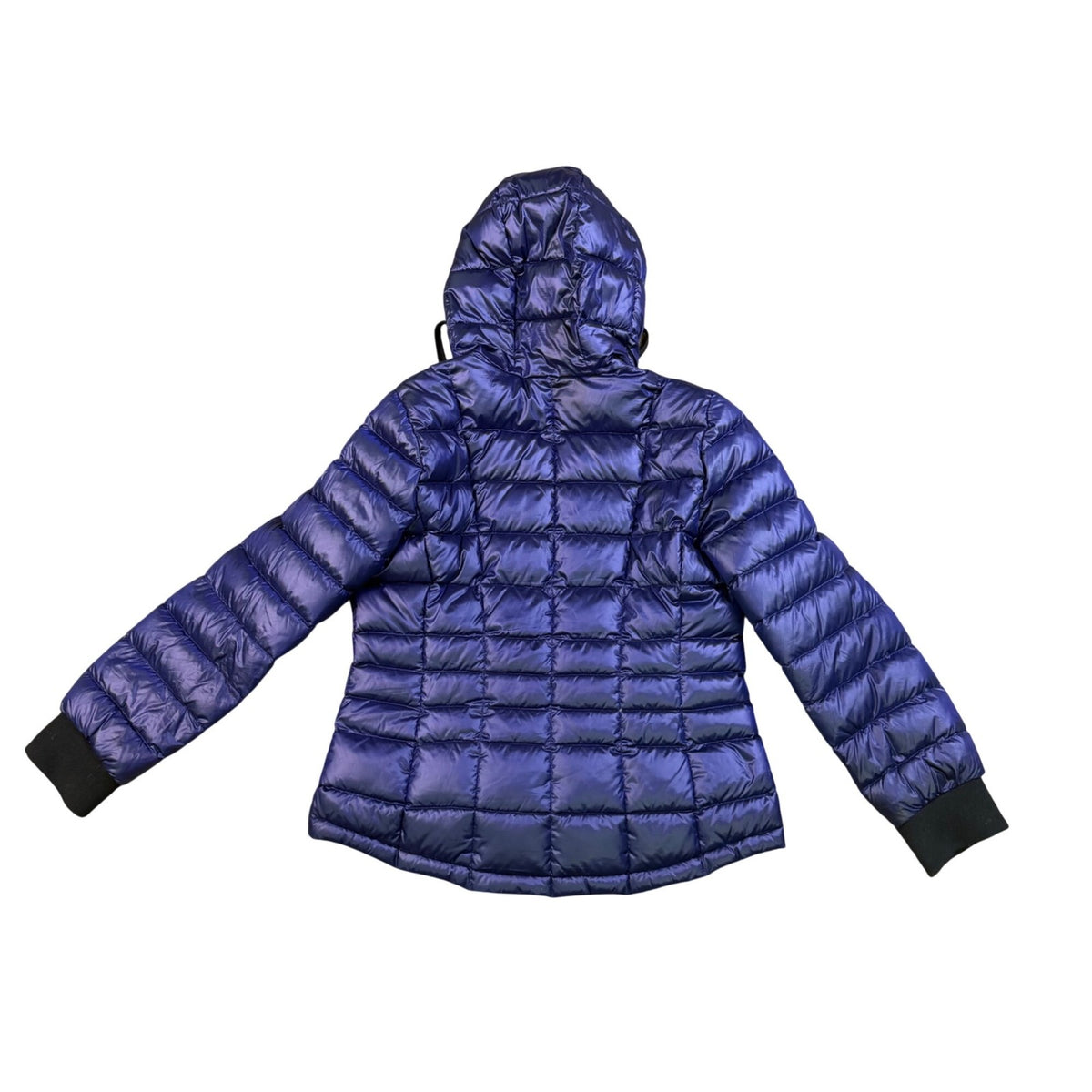 Calvin Klein Womens Blue Hooded Packable Down Blend Jacket Size L