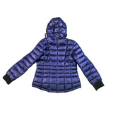 Calvin Klein Womens Blue Hooded Packable Down Blend Jacket Size L