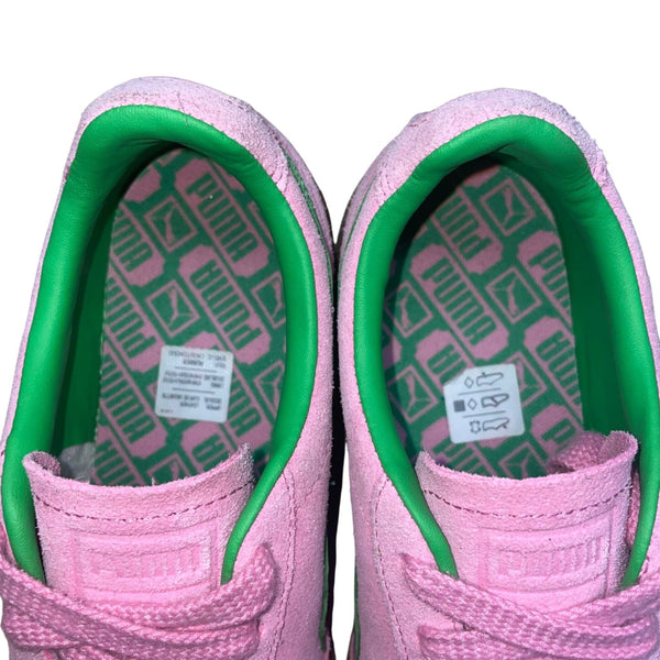 Puma Women’s Pink & Green Suede Lace Up Casual Palermo Sneakers Size 8