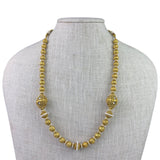Gold Tone Womens Necklace & Earring Set Various Metal Beaded Elegant Design Adju