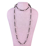 Joan Rivers Womens Black & Clear Lucite Beaded Vintage Necklace Adjustable Chain