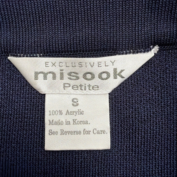 Exclusively Misook Womens Navy Acrylic Two-Piece Knit Top & Skirt Set Size XS P