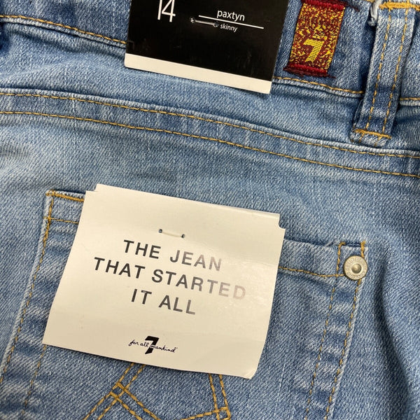 7 For All Mankind Paxtyn Girls Skinny Fit Jeans Blue Denim Size 14