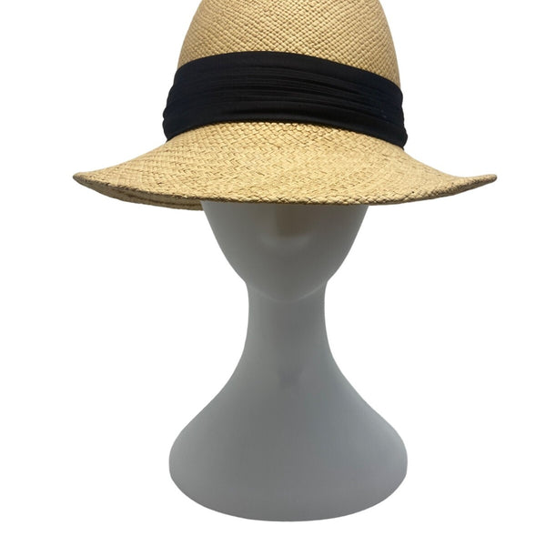 Betmar Straw Fedora Hat With Black Band For Men & Women
