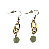 Premier Designs Womens Gold Tone Green Beaded Jewelry Set Necklace & Earrings