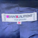 Saint Laurent Womens Gray Wool Button-Up Jacket Gold Accent Pockets Size 38