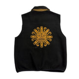 Fairline Unisex Black Fleece Sleeveless Vest Zipper Front Embroidered Sz M