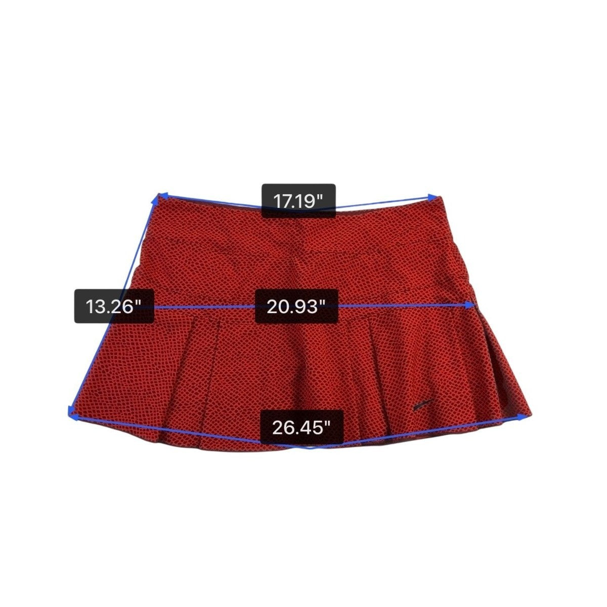 Nike Womens Red Dri-Fit Active Pleated Skort Animal Print  Sz Large