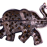 Vintage Gold Tone Rhinestone Elephant Brooch With Green Eye Jewelry Accessory