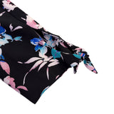 Lane Bryant Womens Black Flora Strech Blazer 3/4 Sleeve Tie Cuffs Size 14/16