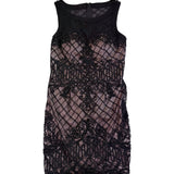Eureka Womens Black & Nude Sleeveless Beaded Sheath Dress Size L