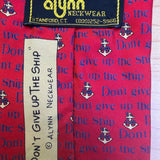 Alynn Mens Red Silk Necktie Nautical 