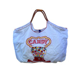 Ball & Chain Women’s White & Red Candy Embroidered Gumball Machine Satchel Bag