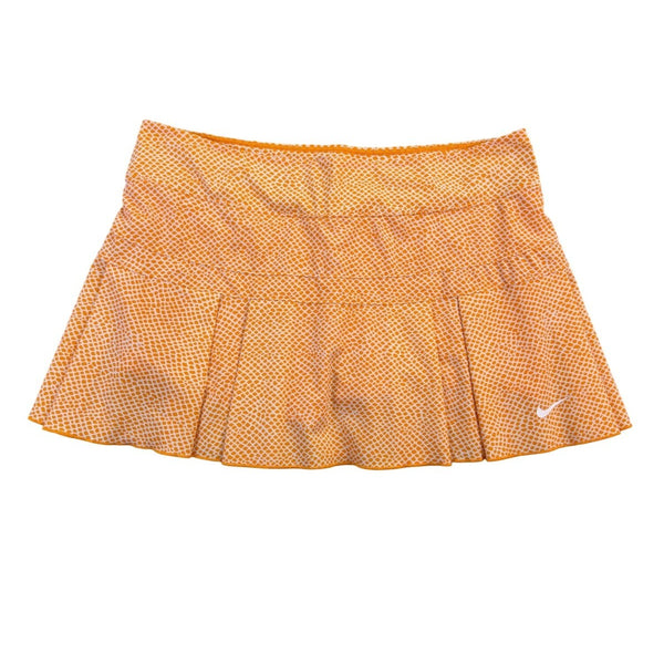 Nike Womens Orange Athletic Dri-FIT Skort Patterned Built-In Shorts Sz L