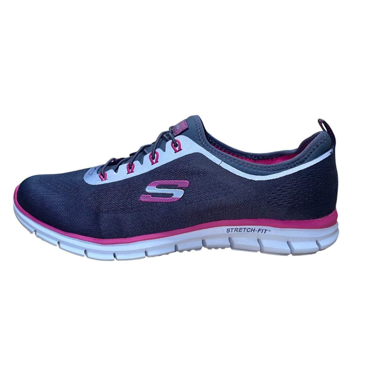 Skechers Women’s Gray &  Pink Memory Foam Stretch Fit Sneakers Size 11