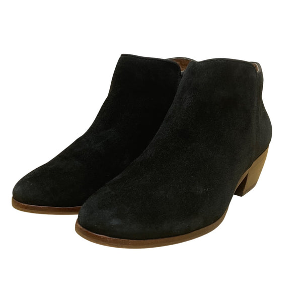 Sam Edelman Women’s Black Suede Leather Block Heel Side Zip Ankle Boots Size 7M
