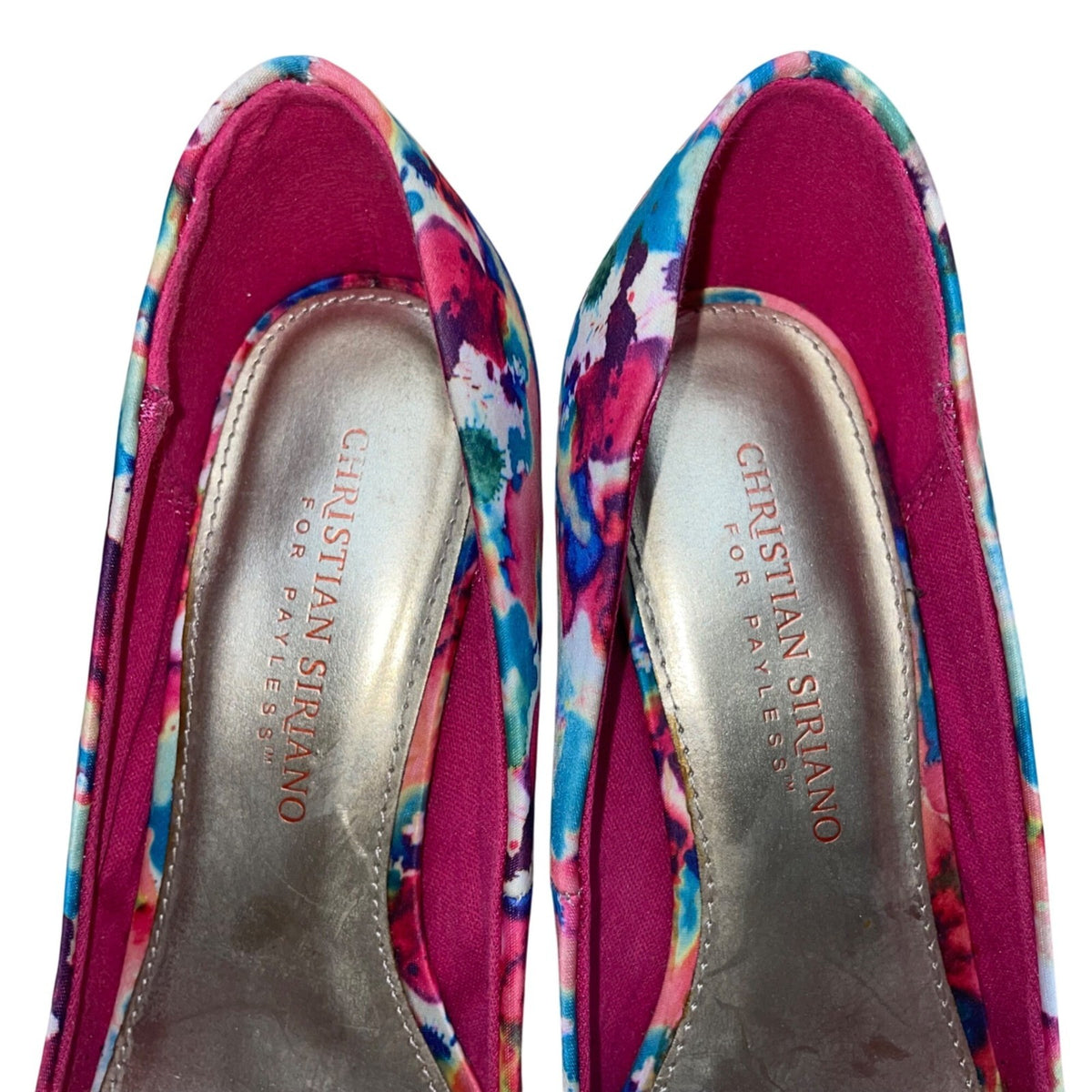 Christian Siriano Women’s Pink Watercolor Ink Blot Heels Sz 6.5