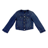 White House Black Market Womens Blue Denim Jacket Button Front Size 0 