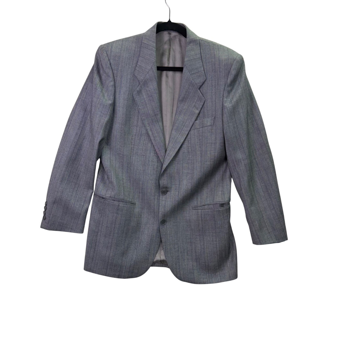 Saint Laurent Mens Gray Wool Pinstripe Blazer & Pants Suit Classic Fit