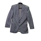 Saint Laurent Mens Gray Wool Pinstripe Blazer & Pants Suit Classic Fit