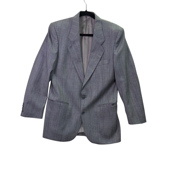 Saint Laurent Mens Gray Wool Pinstripe Blazer & Pants Suit Classic Fit