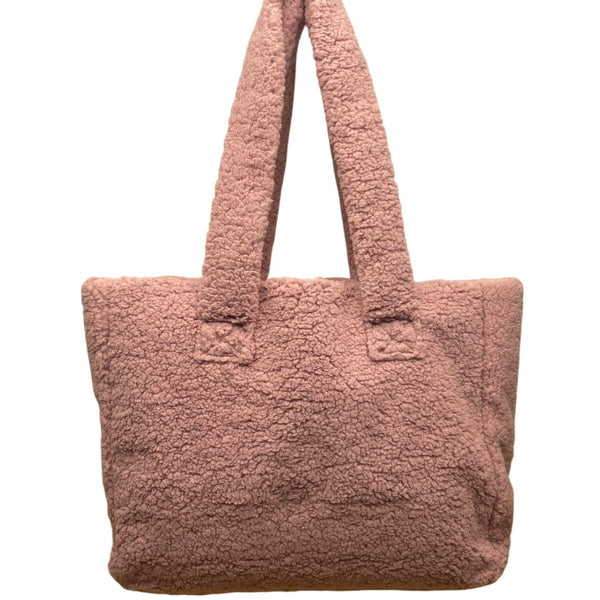 32 Degrees Women’s Mauve Sherpa Tote Bag Soft & Warm With Handles One Size