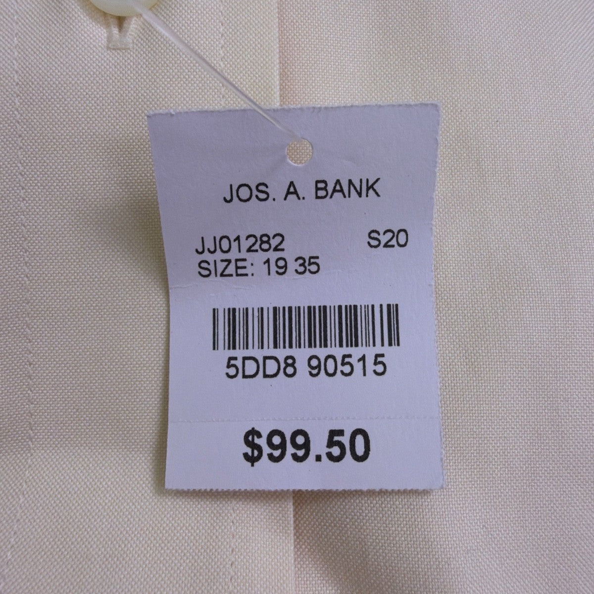 Jos. A. Bank Mens White 100% Cotton Traditional Fit Traveler Dress Shirt Sz 19-3