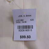 Jos. A. Bank Mens White 100% Cotton Traditional Fit Traveler Dress Shirt Sz 19-3