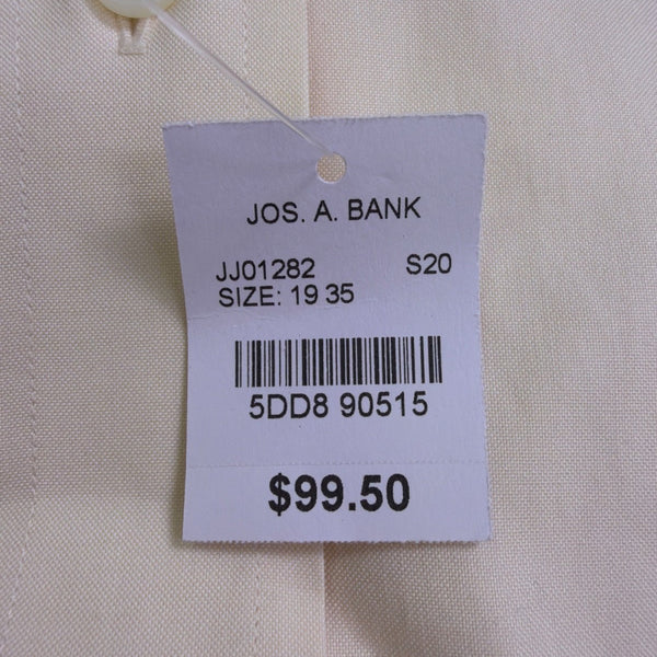 Jos. A. Bank Mens White 100% Cotton Traditional Fit Traveler Dress Shirt Sz 19-3
