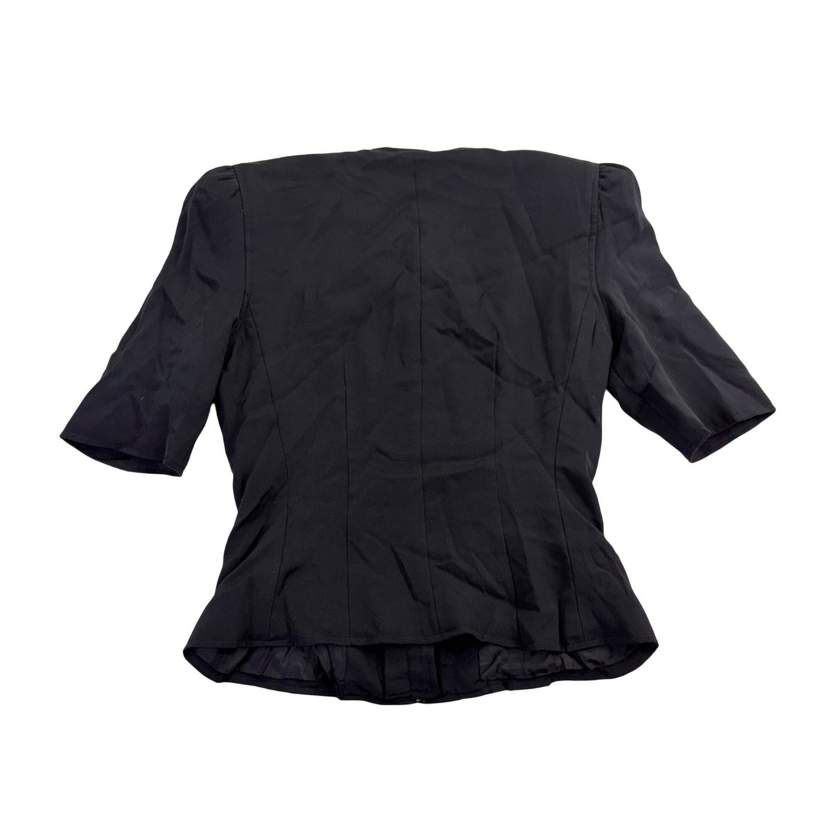 Oscar De La Renta Womens Black Silk Jacket With Beaded Button Accents Size 6