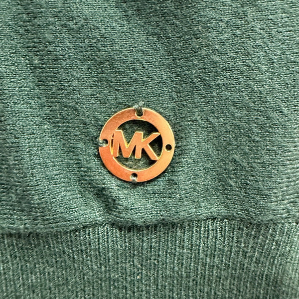 Michael Kors Womens Green Knit Sweater Lightweight Long Sleeve Sz M