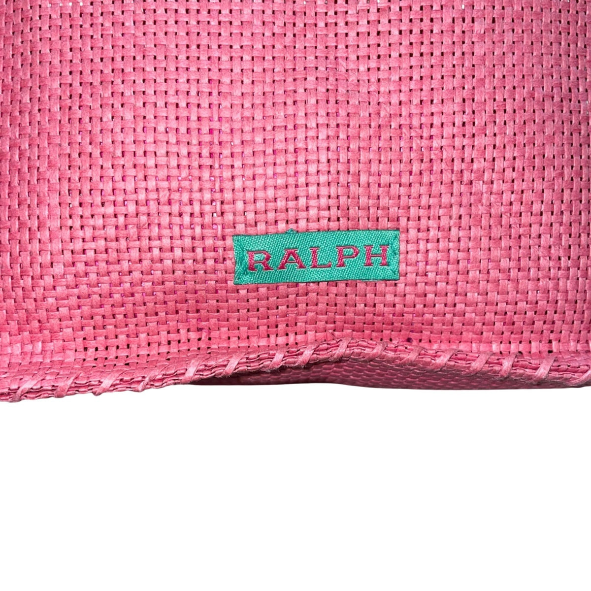 Ralph Lauren Women’s Red & Green Woven Linings Open Top Stitch Detailing Tote