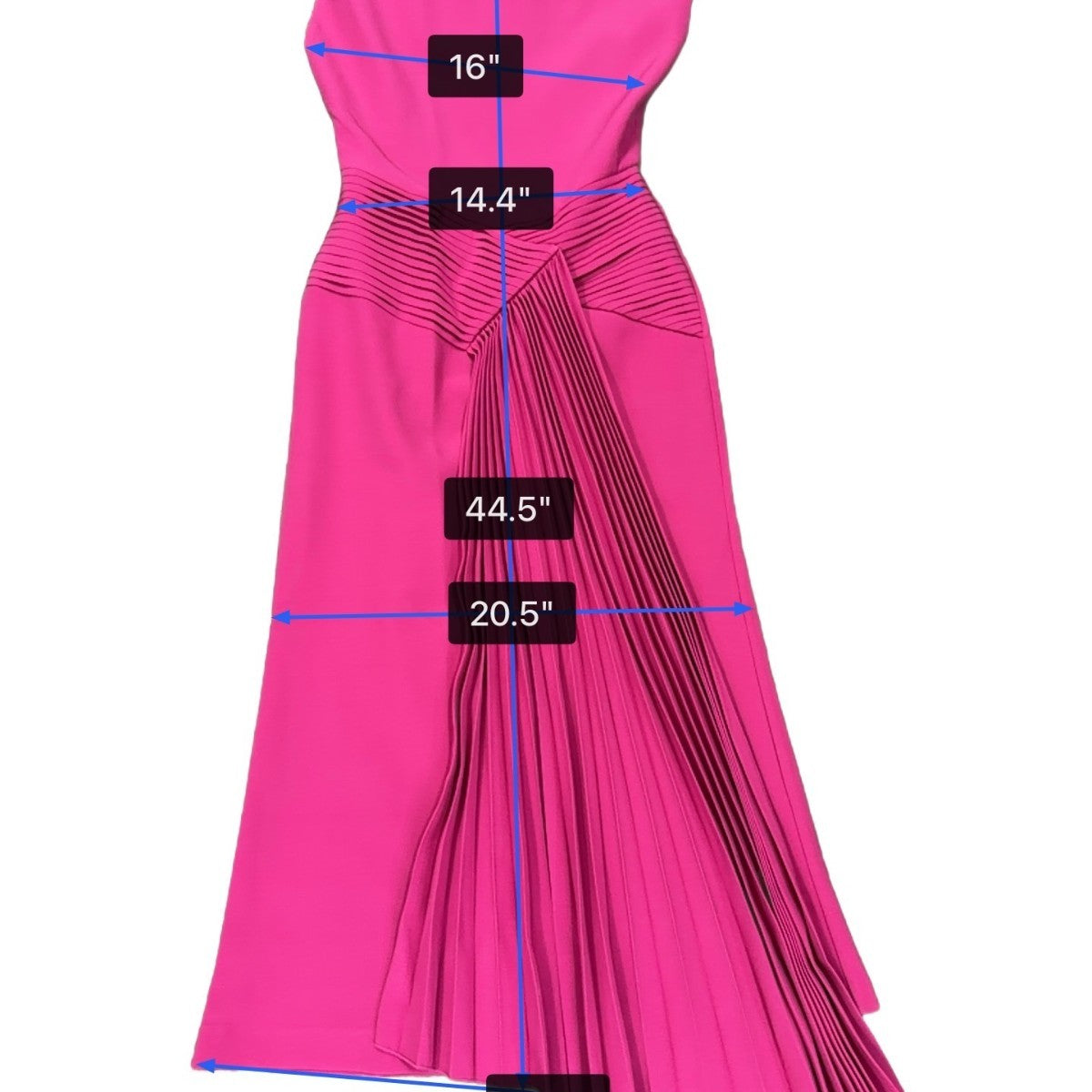 Bella Barnett Women’s Fuchsia Sleeveless Asymmetrical Midi Dress Size M - New