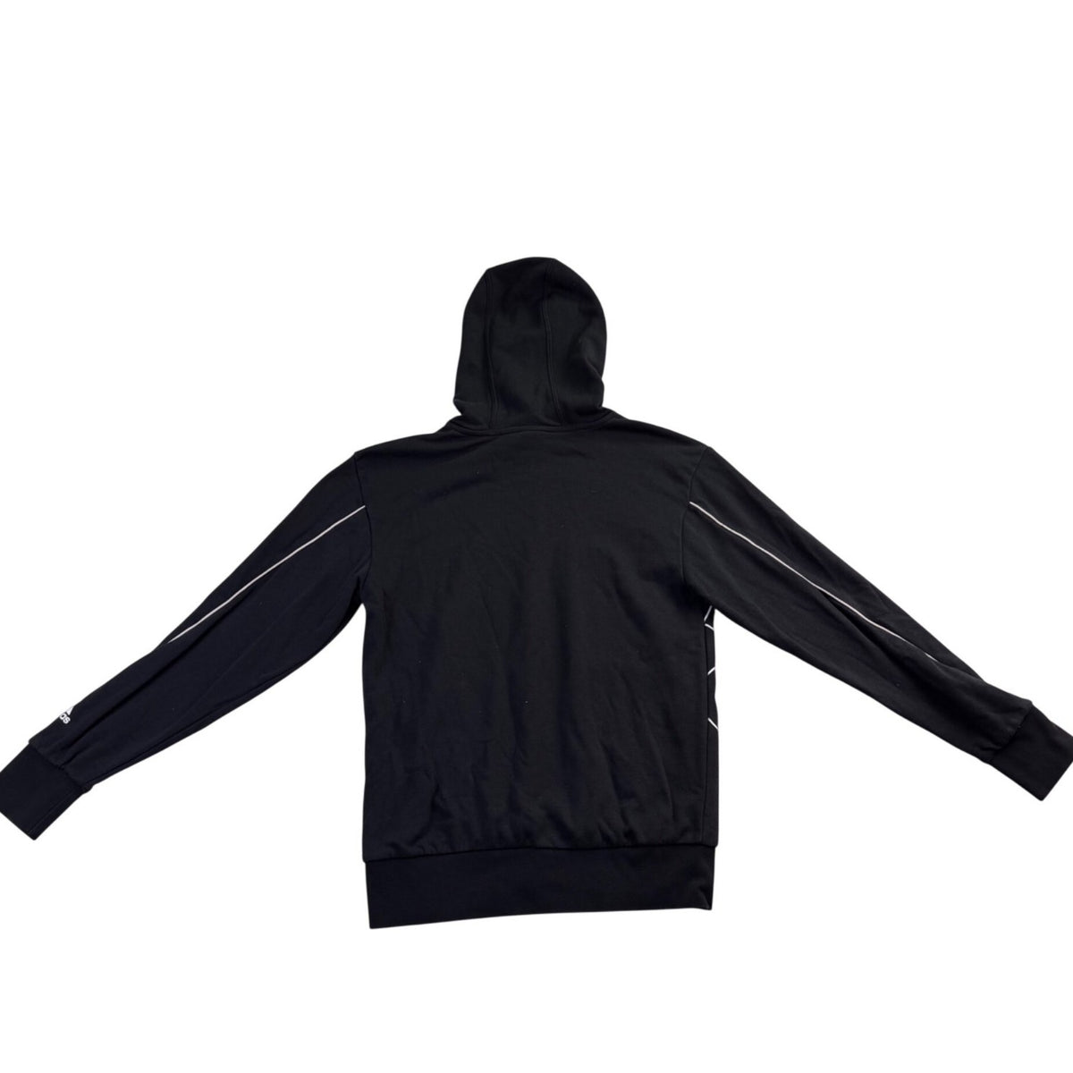 Adidas Mens Black Hooded Sweatshirt Logo Pullover Casual Size S