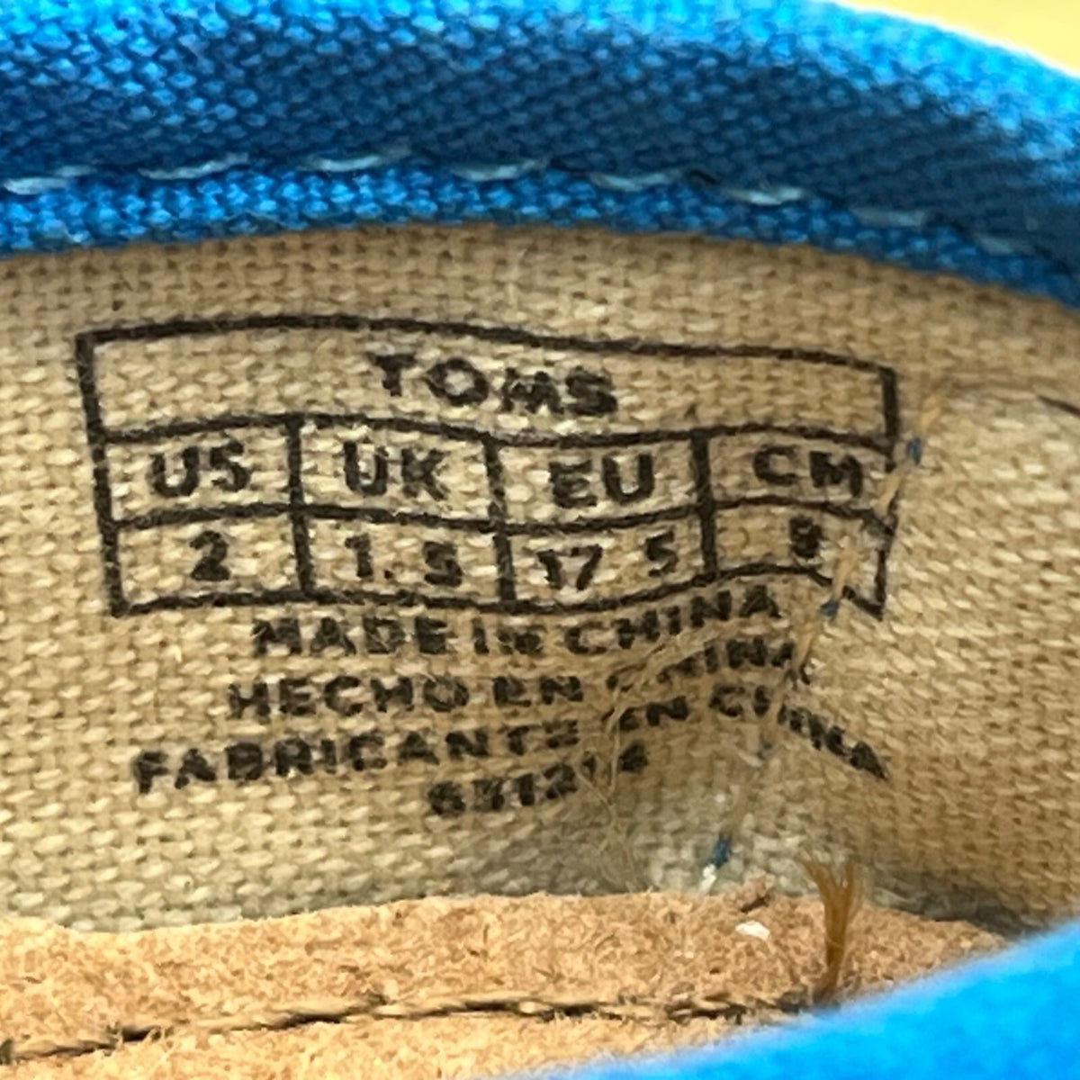 Toms Baby Navy & Blue Canvas Lightweight Slip-On Alpargata Shoes Sz T2