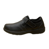 Orthofeet Men’s Black Leather Hook & Loop Strap Orthopedic Shoes Size 12 Medium