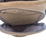 Kaukko Unisex Brown Canvas & Leather Adjustable Crossbody Strap Messenger Bag