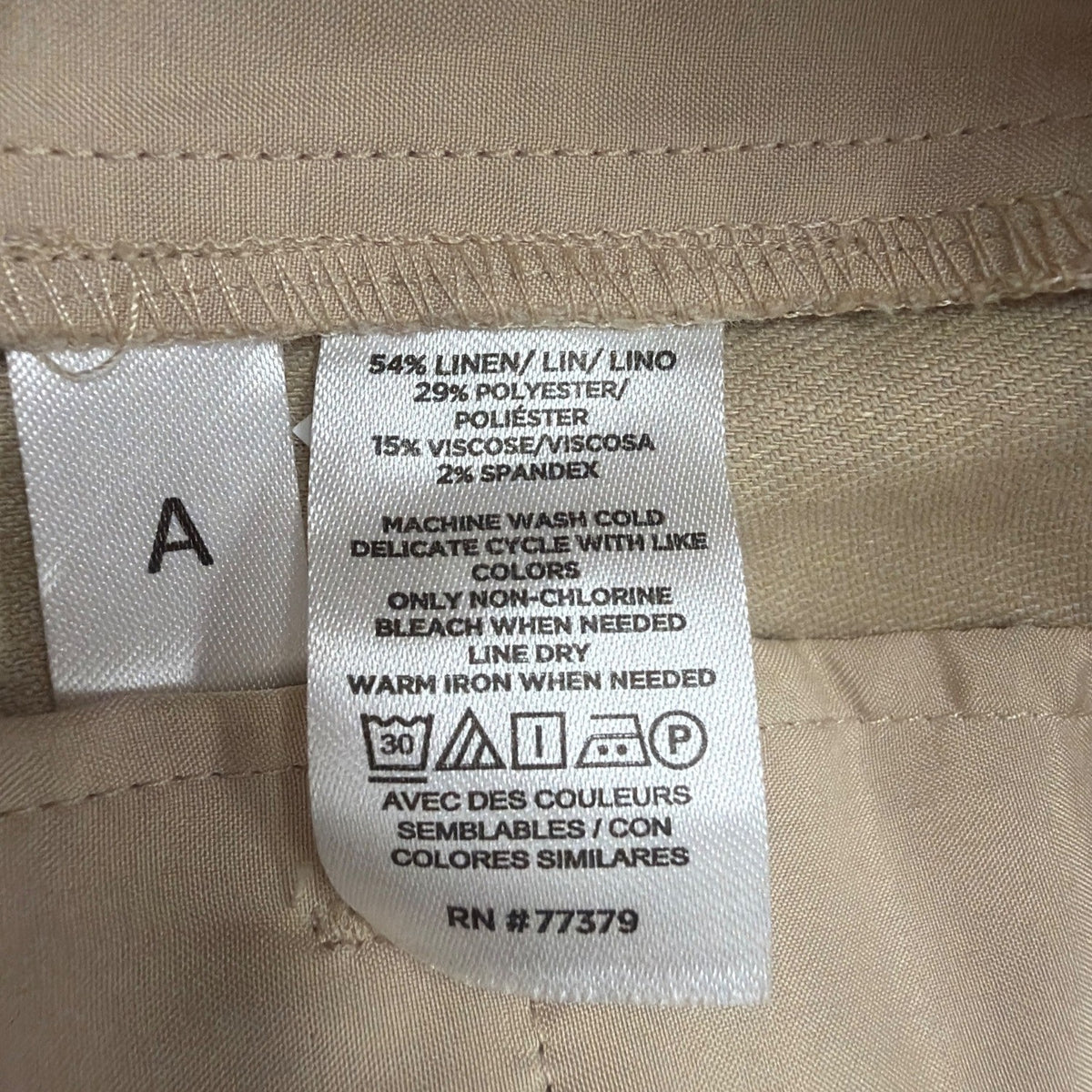 Ann Taylor Womens Beige Linen Blend Flare Dress Pants Size 10P