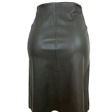 Catherine Malandrino Faux Leather & Suede Paneled Skirt Side Zipper Sz 10 - New
