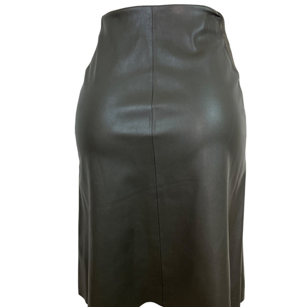 Catherine Malandrino Faux Leather & Suede Paneled Skirt Side Zipper Sz 10 - New